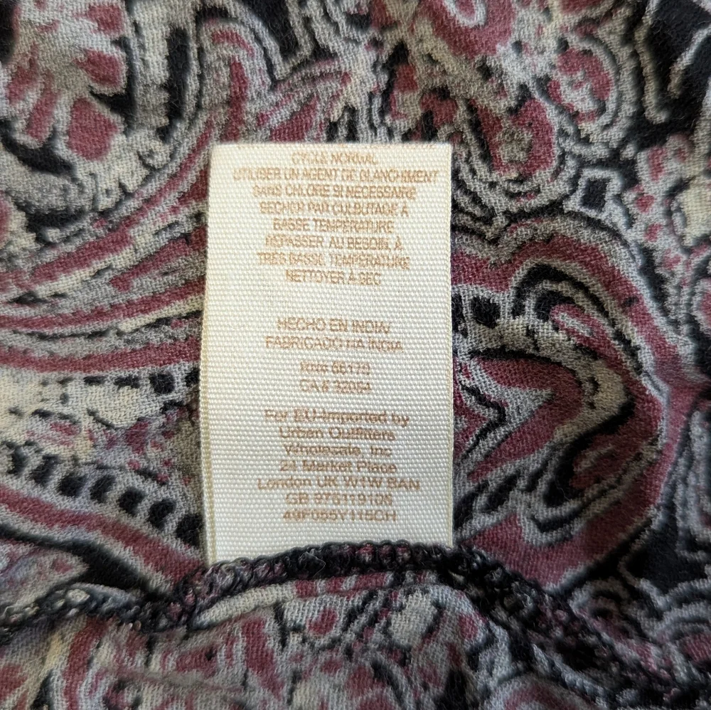 Free People Empire Waist Paisley Printed Boho Midi Dress Azalea Whimsigoth Fairy